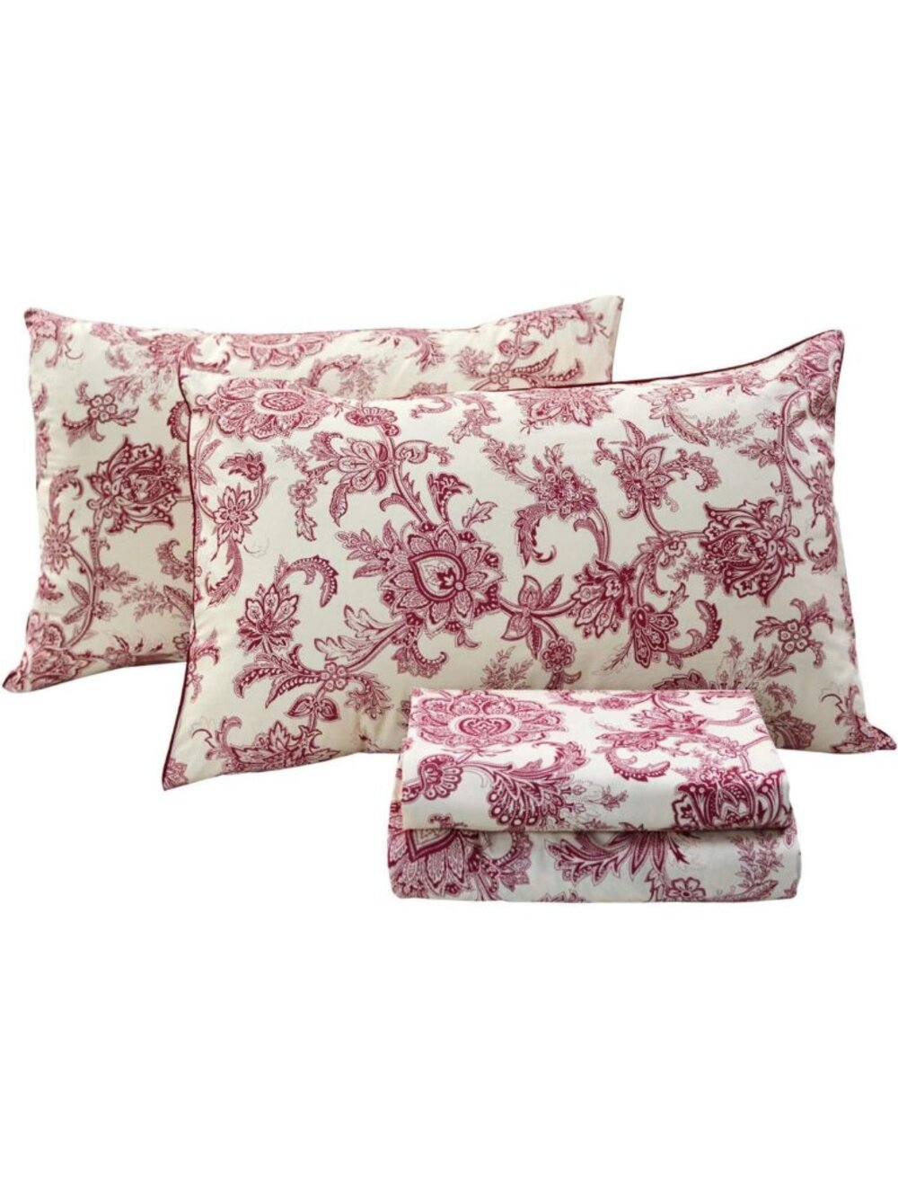 Elegant Red Floral Bedding Set | 800 Thread Count Egyptian Cotton | King Size